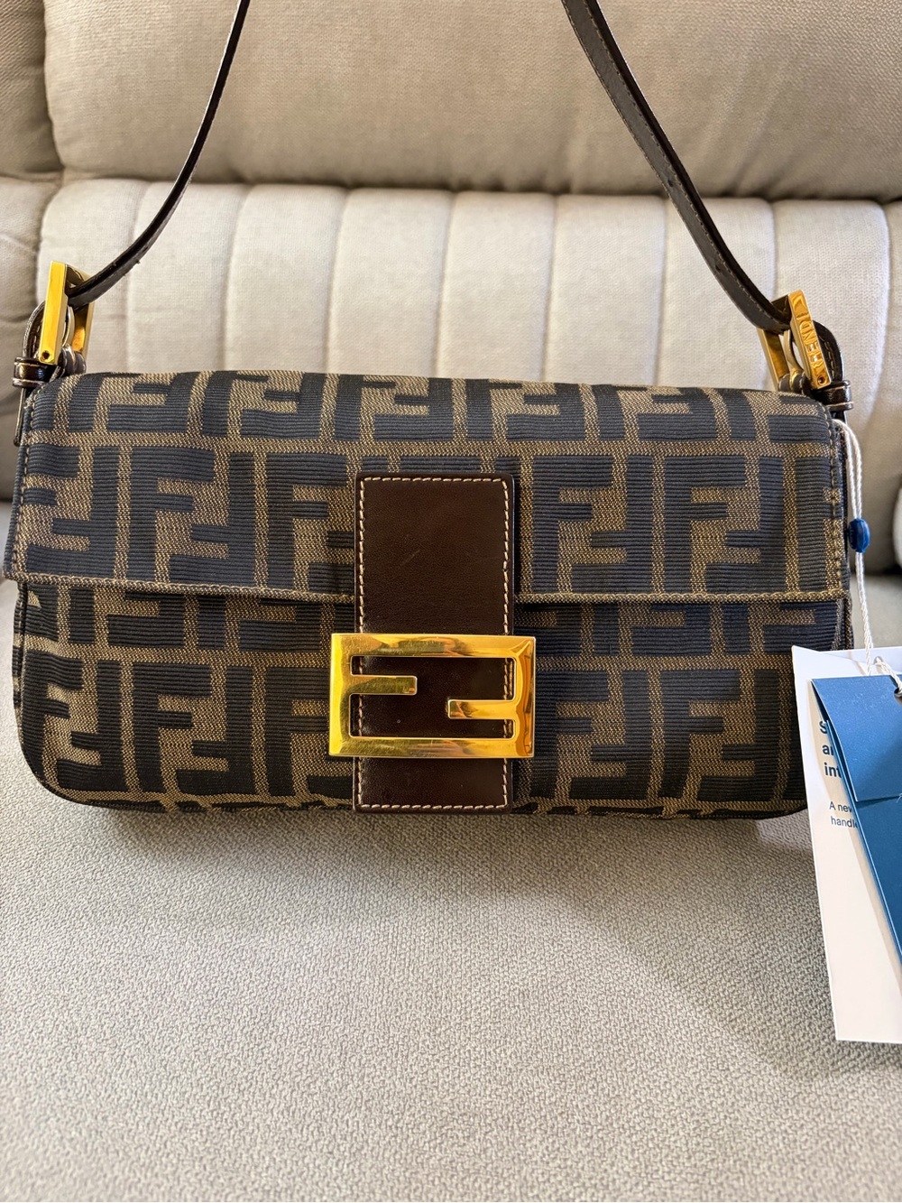 Authentic Fendi Vintage Zucca FF Monogram Baguette Bag /Original/Made in Italy